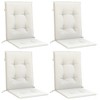vidaXL Lowback Chair Cushion Set of 4 Melange Cream 100% Polyester Large - 3 of 4