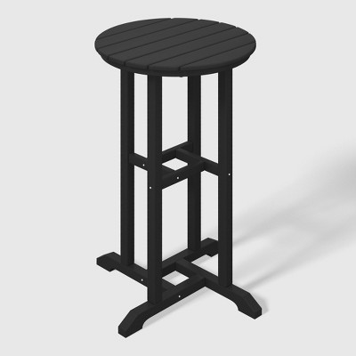 Black HDPE 37" Round Outdoor Patio Bistro Table