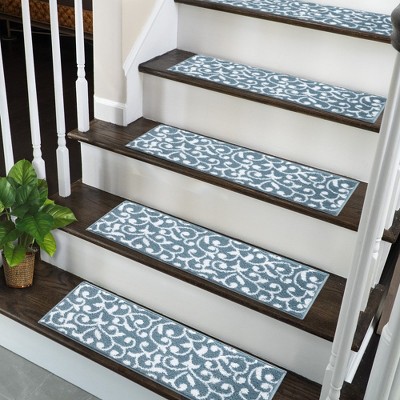 Sussexhome Leaves Collection Non-Slip Carpet Stair Treads, 9" X 28"