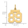 Black Bow Jewelry 14k Yellow Gold, Athletic Collection, Small Polished Number 89 Pendant - 3 of 4
