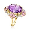 Ross-Simons 9.00 Carat Amethyst and 1.90 ct. t.w. Pink Sapphire Ring With .11 ct. t.w. Diamonds in 14kt Yellow Gold - 3 of 4