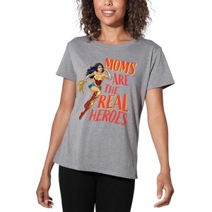 Women's Wonder Woman Wonder Woman Mother's Day Moms Are The Real Superheroes Loose T-Shirt - 1 of 4