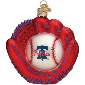 Old World Christmas Blown Glass Ornament for Christmas Tree, Philadelphia Phillies Baseball Mitt - 1 of 3