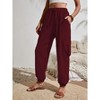 Joggers for Women Loose Drawstring High Waisted Cargo Pants with Pockets - 2 of 4
