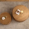 Okak Living Room Table Set Cylindrical Nesting Coffee Table (Set of 2)with Vertical Textured Embossed Design for Office and Dining Room - 2 of 4