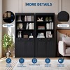 Bookcase with Doors, 5-Tier Floor-to-ceiling Bookshelf Storage Rack with 1 Drawer, 70.9 Inch High White Bookcase for Home Office, Living Room - 3 of 4