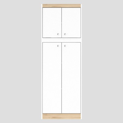 4 Doors Kitchen Storage Cabinet White/Oak - Inval