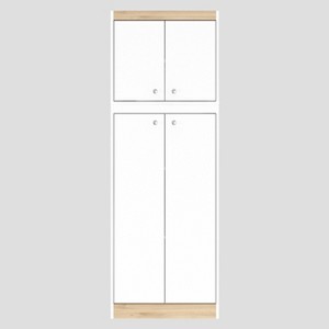 4 Doors Kitchen Storage Cabinet White/Oak - Inval: Modern Pantry with Adjustable Shelves - 1 of 4