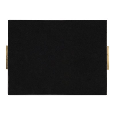 Samana Gold Hammered Metal Rectangular Tray with Minimalist Handles