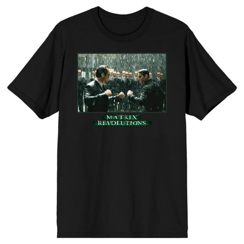 The Matrix Agent Brown and Smith Men's Black T-shirt-Small