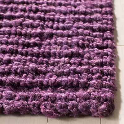 Purple Hand-Knotted Wool Runner Rug, 2'6" x 6'