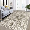 Machine Washable Area Rug Non Slip Low Pile Soft Distressed Foldable Stain Resistant Contemporary Carpet for Bedroom Living Dining Room Brown - 4 of 4