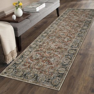 Vintage Washable Area Rug – Non-Slip, Large Boho Indoor Carpet for Bedroom, Living Room, Dining Room, Home Office - 1 of 4