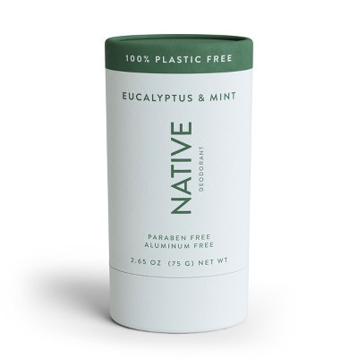 Native Plastic Free Deodorant for Men & Women - Eucalyptus & Mint - Aluminum Free - 2.65oz