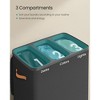 Laundry Hamper, 50.2 Gal 3-Compartment Basket with Lid & Removable Liners, for Whole Family Laundry Sorting - 3 of 4