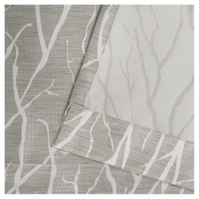 Dove Grey Linen Look Blackout Grommet Curtain Panels, 52" x 108"
