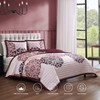 Bebejan Rosewood Harmony 100% Cotton 3-Piece Reversible Quilted Coverlet Set - 2 of 4