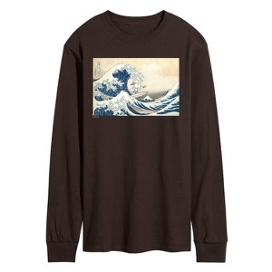 Men's - Peanuts - Snoopy Great Wave Long Sleeve Graphic T-Shirt - 1 of 3