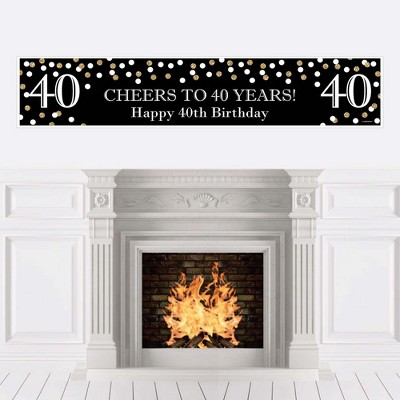 Big Dot of Happiness Adult 40th Birthday - Gold - Happy Birthday Decorations Party Banner