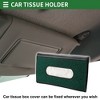 Unique Bargains Universal Car Tissue Holder Sun Visor Holder Cover Car Backseat Extra Large Tissue Organization Faux Leather Black Green - 2 of 4
