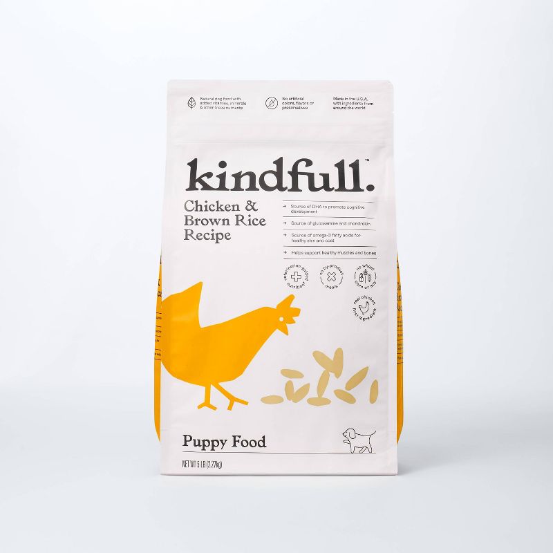 Chicken and Brown Rice Puppy Recipe Dry Dog Food - Kindfull™, 1 of 9