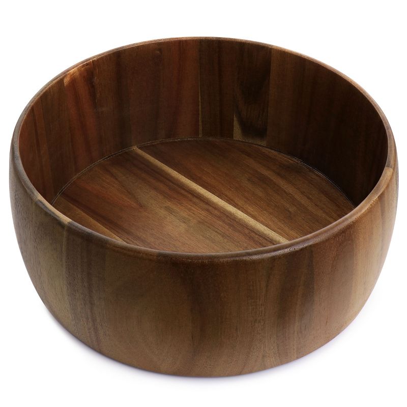 Gibson Elite 3 Piece Acacia Wood Salad Bowl and Spoon Set in Brown, 4 of 9