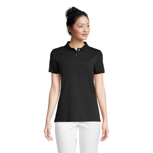 Lands' End Women's Mesh Cotton Short Sleeve Polo Shirt - 1 of 4
