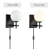 Claxy Modern Black Globe Sconce - 2 Light Plug-in Set of Two - 3 of 4