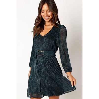 Petal and Pup Womens Glimmer Long Sleeve Mini Dress