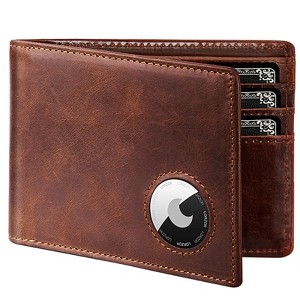 AirTag Wallet- Bifold Full Grain Leather AirTag Wallet for Men, Minimalist Front Pocket Wallet - 1 of 4