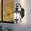 YIYIBYUS 1-Light Black Retro Outdoor/Indoor Waterproof Lantern Wall Sconce with Glass Shade - 2 of 4