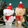 BABYYER Plush Bear Doll, Christmas Blush Bear, Cute Bear Stuffed Animal with Hat and Scarf for Holidays and Home Decor - 2 of 4