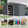 Outdoor Storage Shed Large Metal Tool Sheds, Heavy Duty Storage House with Sliding Doors - 4 of 4