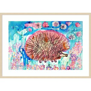 41" x 30" Hedgehog by Brenda Brin Booker Wood Framed Wall Art Print - Amanti Art: Modern Decor, Acrylic Lithograph, Hardwood Frame - 1 of 4