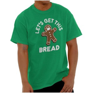 Xmas Let's Get this Bread Gingerbread Graphic T Shirt Men or Women Brisco Brands - 1 of 4