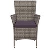vidaXL Set of 2 Patio Chairs with Cushions in Gray - Durable PE Rattan, Powder-Coated Steel Frame, Ergonomic Design, Easy Assembly, and Washing - 3 of 4