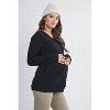Hello Miz Womens Casual V Neck Long Sleeve Maternity Pullover Top - Black - Small - 2 of 4