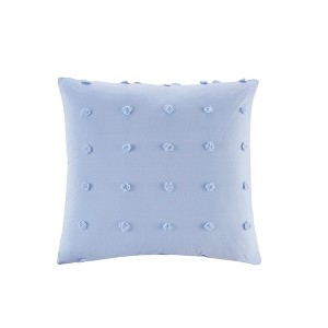 Kay Cotton Jacquard Pom Pom Throw Pillow Blue, Size: Oversize Square