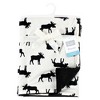Hudson Baby Infant Boy Plush Blanket with Furry Binding and Back, Moose, One Size - 2 of 2