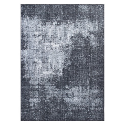 Washable Rugs 3'X5', Cotton Woven Black and White Outdoor Rug