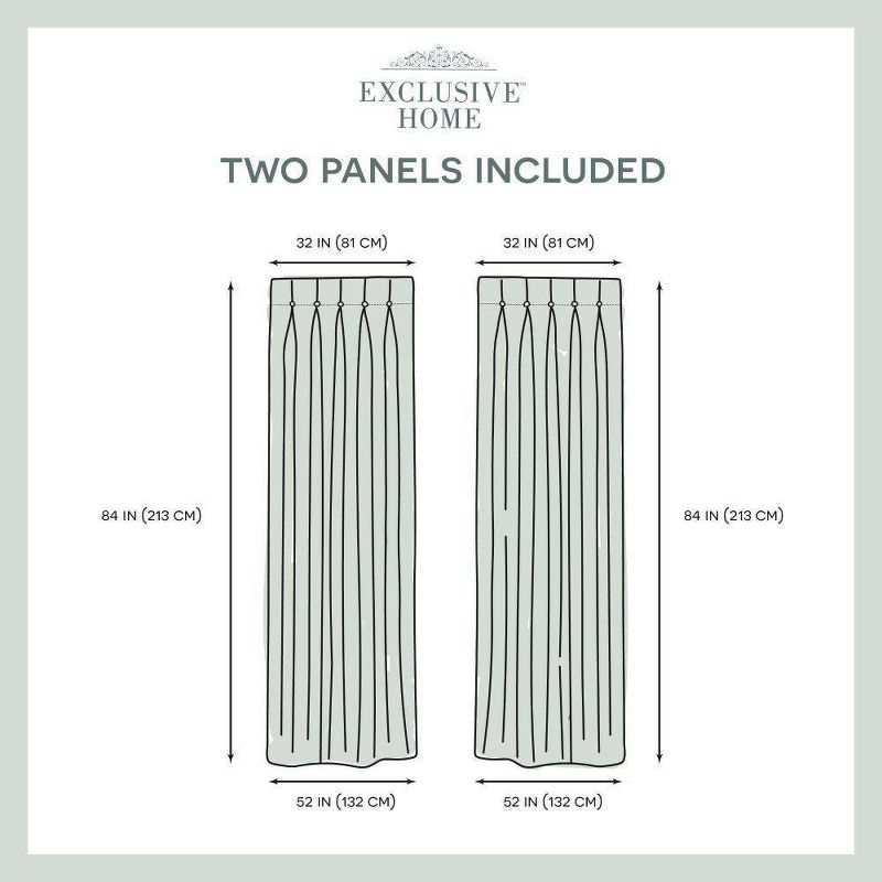 Sateen Woven Blackout Button Top Window Curtain Panel Pair -Exclusive Home, 6 of 11