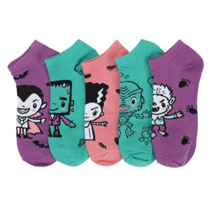 Universal Monsters Chibi Monsters Women's 5-Pair Ankle Socks - 1 of 4