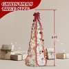 6 FT Fully Decorated Pre-lit Christmas Tree, Pop Up Artificial Xmas Tree with 100 Warm Lights and Red Ornaments for Holiday Decor - 3 of 4