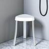 HomeRoots 18"  White Aluminum And Heavy Duty Plastic Corner Shower Bench - 2 of 4