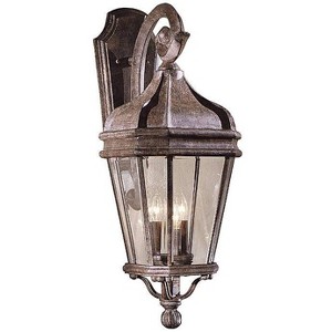 Minka Lavery Rustic Outdoor Wall Light Fixture Vintage Rust 27" Beveled Glass Shade for Post Exterior Barn Deck House Porch Patio - 1 of 3