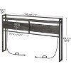 King Size Headboard, Headboard with 2 Outlets and 4 USB Ports, Adjustable Height, Storage Rack - 3 of 4