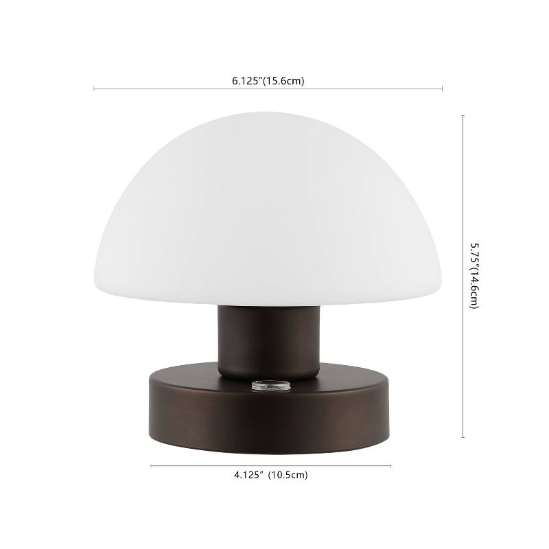 5.75" Zoe Modern Minimalist Iron Rechargeable Integrated LED Table Lamp - JONATHAN Y, 3 of 11