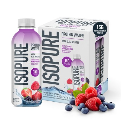 Isopure Ready to Drink Mixed Berry 15g Clear Protein Water with Electrolytes - 4pk/20 fl oz
