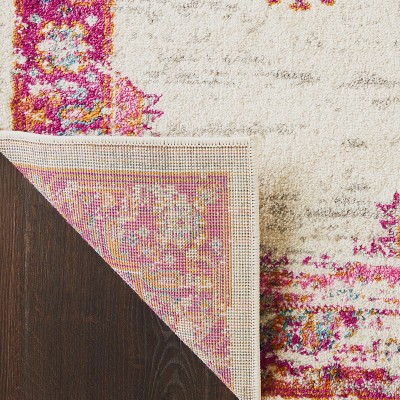 Handmade Blue Floral Synthetic 12'x15' Easy Care Area Rug