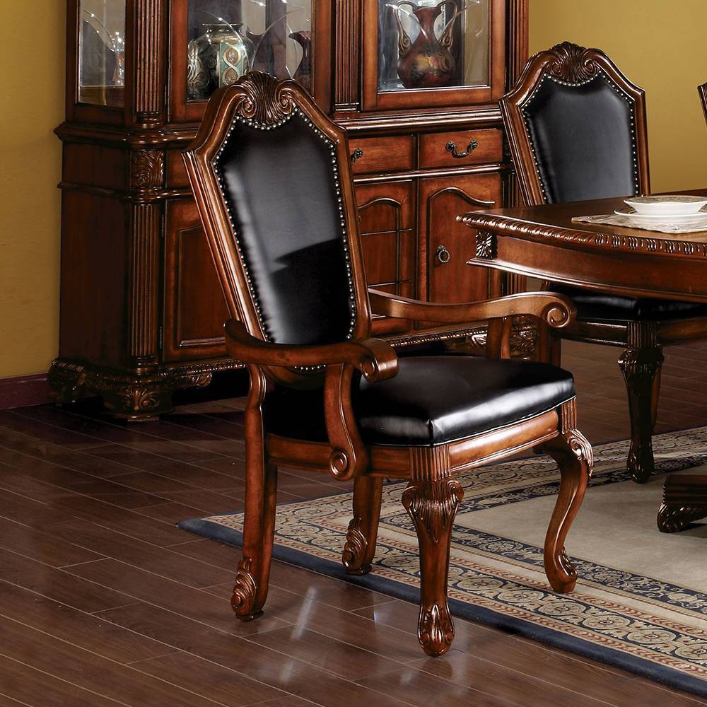 Photos - Sofa Chateau De Ville 29" Dining Chairs Black and Cherry - Acme Furniture